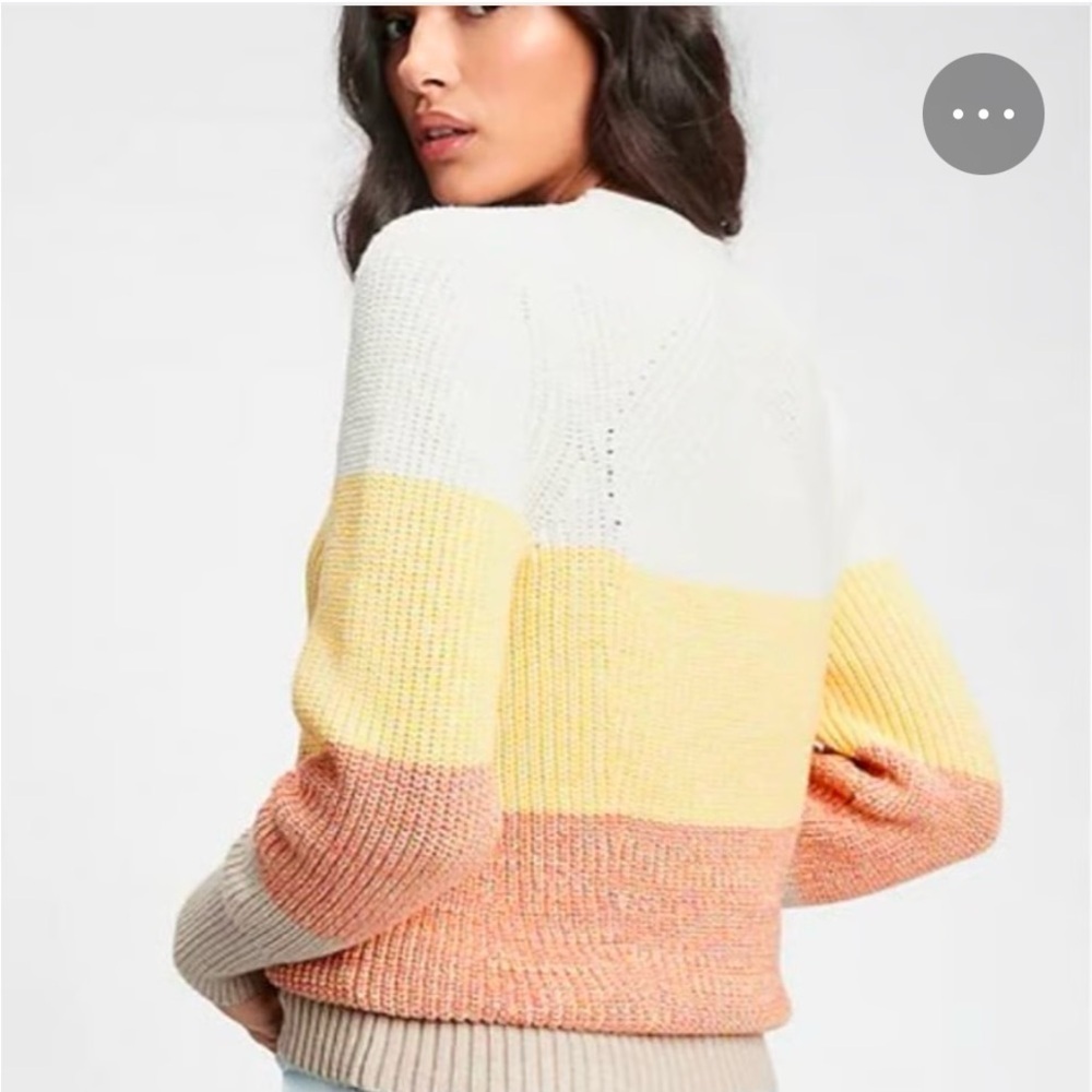Gap white, yellow and orange color block sweater in good condition! - Picture 6 of 8